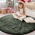 OLANLY Olive Green Round Rugs for Bedroom by OLANLY