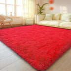 Mugorn Red Rugs for Living Room, 5x7 Large Fluffy Area Rugs for Bedroom by MUGORN