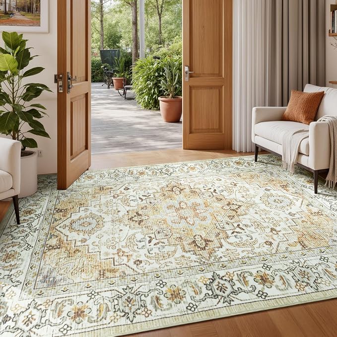 Lessymo 5x7 Area Rugs- Machine Washable Area Rugs, Super Soft Faux-Wool Area Rug - Image 8
