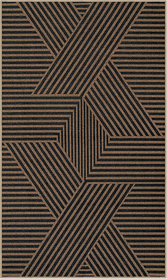 Lahome Enfys Modern Geometric Outdoor Easy Jute Rug, 3x5 Indoor Outdoor Rugs - Image 8