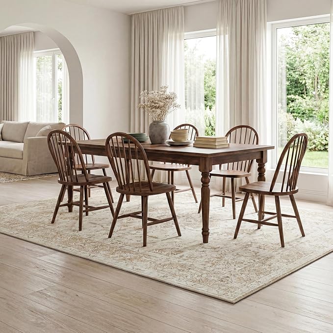 Washable Rugs 8x10 Area Rugs for Living Room, Ultra Soft Faux Wool Retro Carpets - Image 6