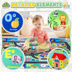 Car Rug Playmat, City Road Map Kids Rug, Educational Learning Play Mat - Image 2