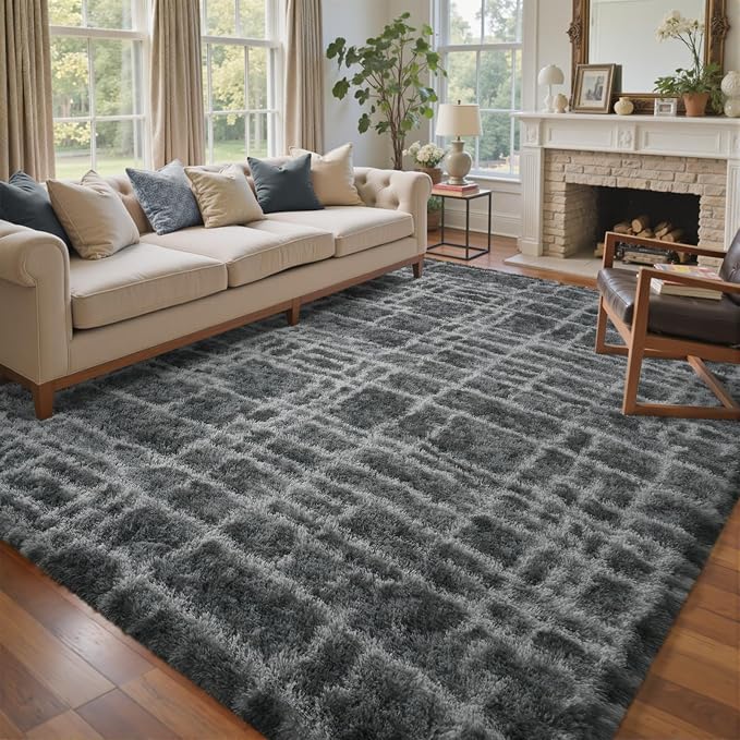 8x10 Ft Extra Large Shag Rugs for Living Room, Tie Dyed Ultra Soft Fluffy Furry - Image 8