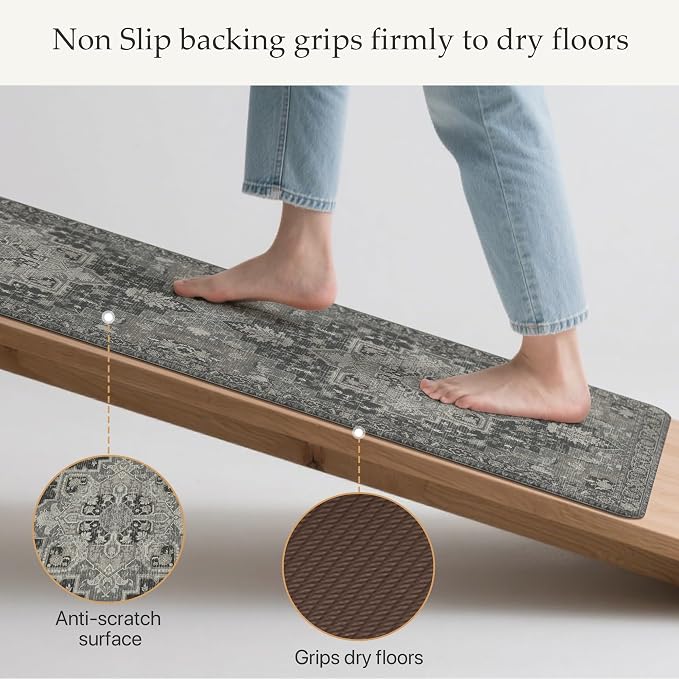GENIMO Kitchen Mats for Floor 2PCs, Washable Anti Fatigue Mat for Cushioned - Image 3
