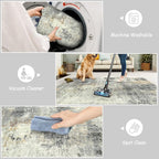 Lahome Modern Abstract Round Rug - 3Ft Small Washable Kitchen Round Area Rug - Image 4