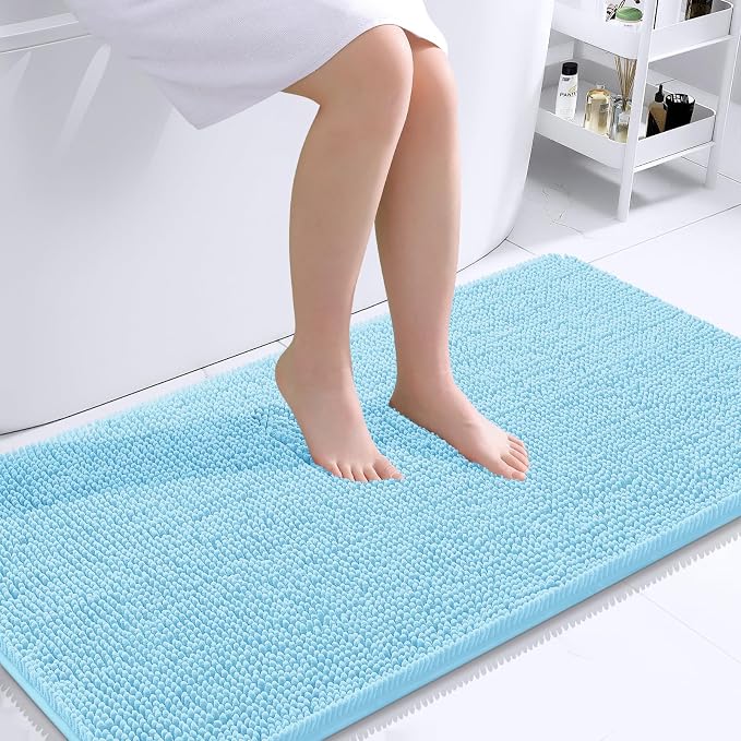 OLANLY Large Bathroom Rugs 40x24, Extra Soft Absorbent Chenille Bath Rugs by OLANLY