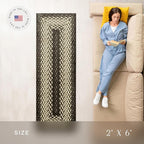 Maples Rugs Marion Bohemian Braided-Style Print Runner Rug – Made in USA – - Image 3