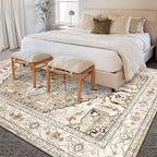 Yamaziot Area Rug 9x12, Non-Slip Washable Boho Vintage Living Room Bedroom Rug - Image 6