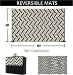 HUGEAR Outdoor Plastic Straw Rug, Waterproof Outdoor Rugs - Image 2