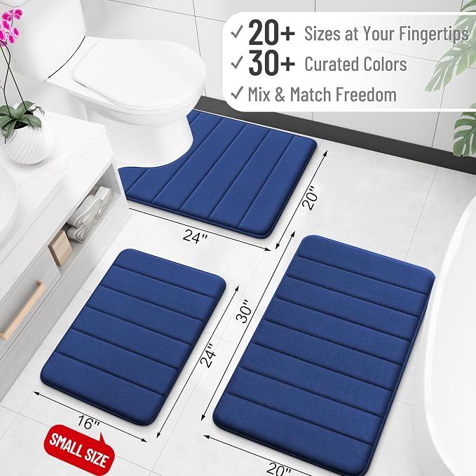 OLANLY Memory Foam Long Bathroom Rugs Runner 59x20, Super Soft Absorbent Bath - Image 2