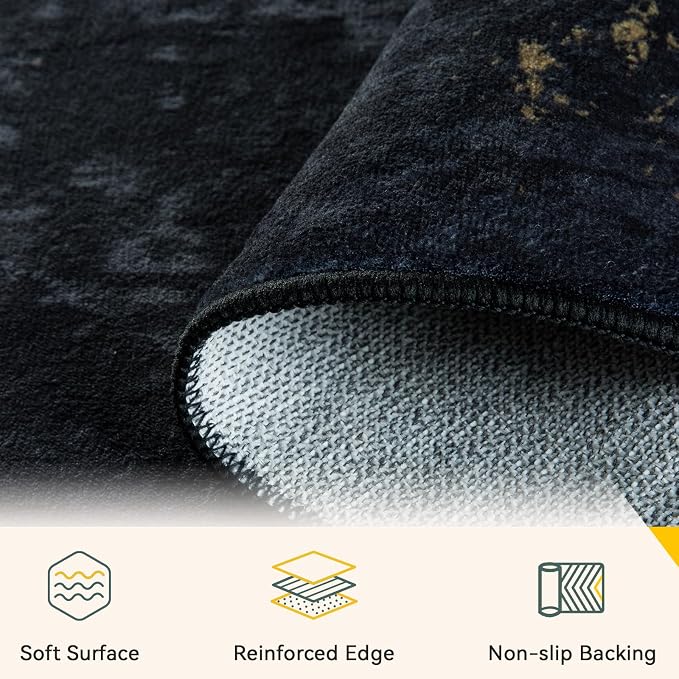 RELEANY Washable Area Rugs 9'x12' Non-Slip Modern Abstract Soft - Image 4