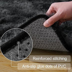 qulint 2x3 Black Grey Rug for Bedroom, Fluffy Small Area Rug for Living Room - Image 7
