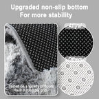Soft Runner Rugs for Bedroom Hallways, 2x6 Abstract Grey Fluffy Shag Throw Area - Image 4