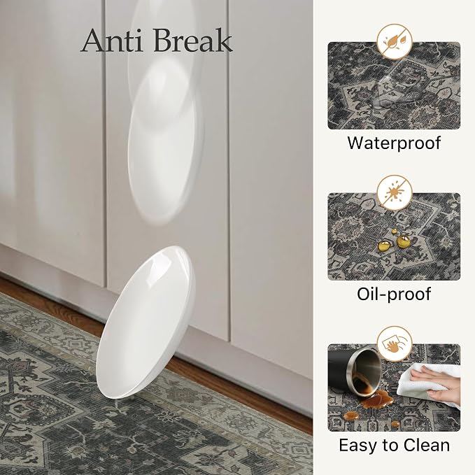GENIMO Kitchen Mats for Floor 2PCs, Washable Anti Fatigue Mat for Cushioned - Image 6
