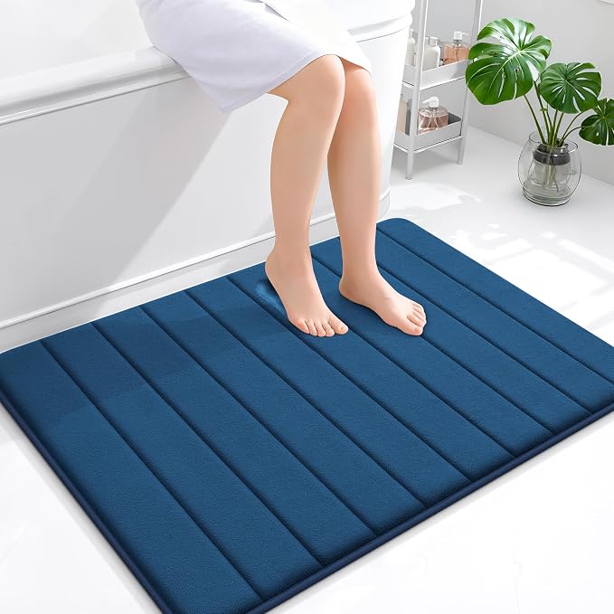 OLANLY Memory Foam Bath Mat 40x32, Super Soft Absorbent Bathroom Rugs, Quick Dry by OLANLY