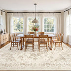 10x12 Area Rug for Living Room: Vintage Boho Neutral Washable Rug Indoor Soft - Image 3