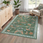 ROYHOME Mushroom Insect Area Rug 4x6 Green by ROYHOME