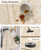 Miukiki 5x7 Area Rug for Living Room Moroccan Washable Rugs Non Slip Indoor - Image 4