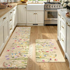 KIMODE Kitchen Anti Fatigue Mats, Farmhouse Flower Kitchen Rugs Sets of 2 - Image 9