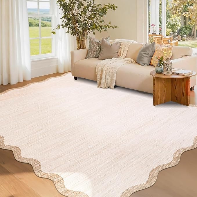 GarveeHome Scalloped Washable Rugs 5x7 Rug by GarveeHome