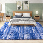 Shag Rugs for Living Room 9x12, Ultra Soft Abstract Blue Big Fuzzy Rugs for - Image 4