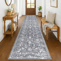 KILOCOCO Runner for Hallway 2.6x14 Runner Rug Printed Vintage Floral Washable by Kilococo