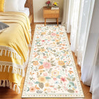 RELEANY Floral 2x6 Area Rugs Washable Print Boho Cute Carpet Non Slip Flower - Image 2