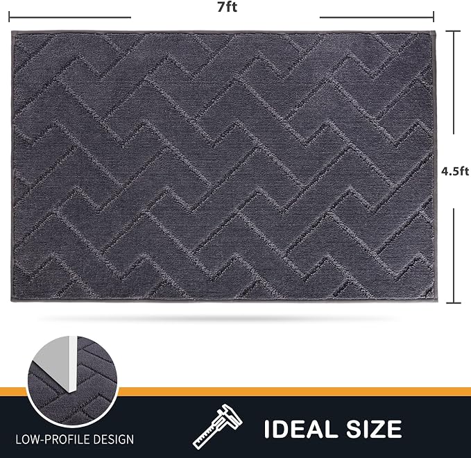 PURRUGS Easy Care Area Rug 4.5ft x 7ft, Non-Slip Machine Washable Entry Rug - Image 2
