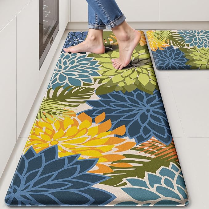 Arenarug Kitchen Mats for Floor 2PCS Cushioned Anti Fatigue Kitchen Mats by ArenaRug