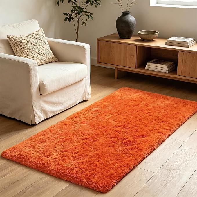 Shag Runner Rug for Bedroom Living Room 3x7 Upgrade Non-Slip Fluffy Soft - Image 7