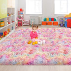 Soft Fluffy Area Rug 8x10 Plush Rainbow Rugs - Image 8