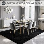BENRON Fluffy Black Rugs for Living Room Bedroom 4x6, Soft Plush Fuzzy Shaggy - Image 5