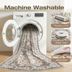 8x10 Area Rugs Living Room: Washable Vintage Rug Large Non-Slip Stain Resistant - Image 2