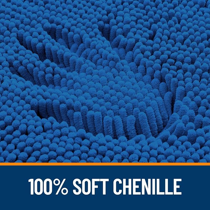 OLANLY Large Bathroom Rugs 50x30, Soft Absorbent Chenille Bath Rugs, Rubber - Image 3