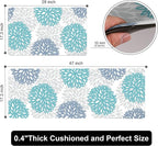Teal Kitchen Mats Set of 2 Cushioned Anti Fatigue Kitchen Rugs Non Slip - Image 2