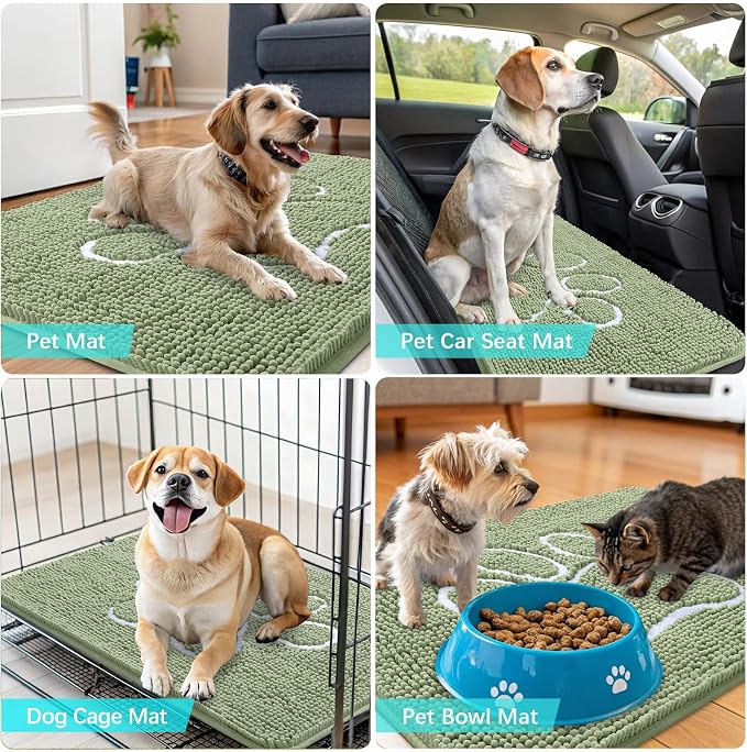 OLANLY Dog Door Mat for Muddy Paws 45x27, Paw Print Design, Absorbs Moisture - Image 7