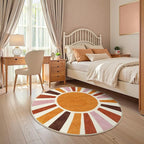 LIVEBOX Boho Nursery Rug Round 4ft Sun Rainbow Rug - Image 2