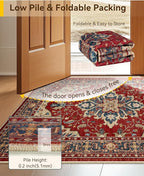 RELEANY Area Rugs Small 2'x4' Washable Non-Slip, Floral Vintage Distress - Image 3