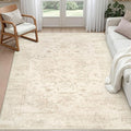 3x5 Area Rugs for Living Room: Vintage Boho Neutral Washable Rug Indoor Soft by Luxturiy