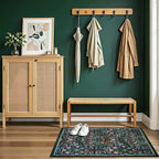 Entryway Rug 2X3 Small Rugs: Floral Washable Door Mat Vintage Soft Low Pile - Image 5