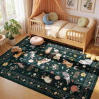 Unirea 4x6 Black Cat Area Rug for Bedroom, Living Room, Medium Washable Kids Rug - Image 3