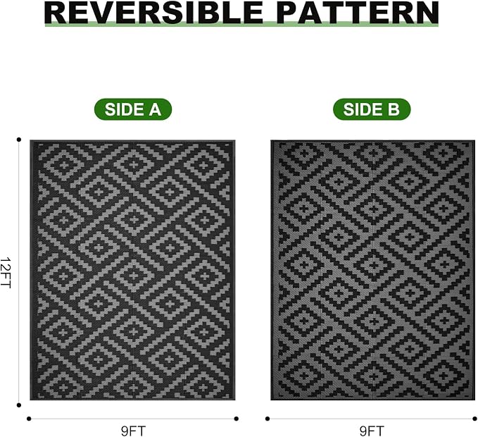 RURALITY Outdoor Rugs 9x12 Feet - Image 2
