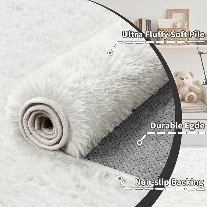 5x7 Area Rug for Living Room: Ultra Soft Fluffy Rug Modern Large Thicked Shag - Image 7