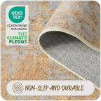 Beige Gold Round Area Rugs 4ft Washable Circle Rug - Image 8