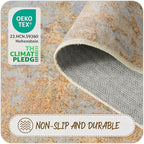 Beige Gold Round Rugs 6ft Washable Circle Area Rug - Image 5