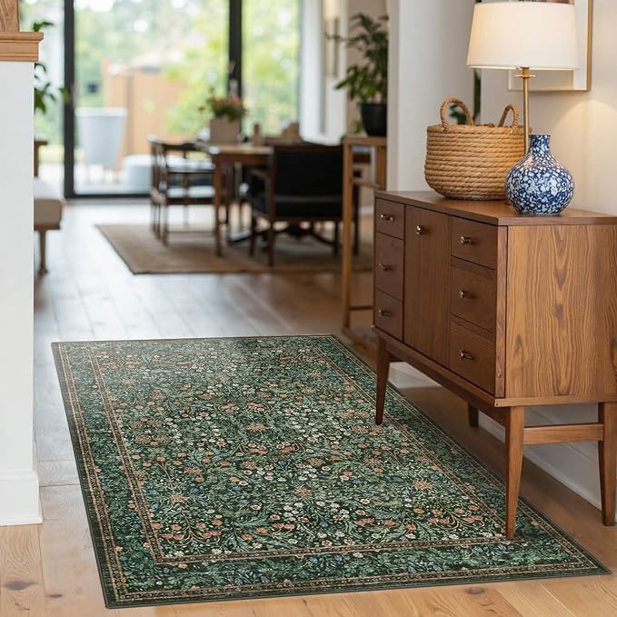 Rugxara 3x5 Rug for Entryway Bedroom, Vintage Retro Boho Throw Rug, Non Slip & - Image 2