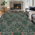 Vintage Green Living Room Rug, 8x10 Washable Area Rugs by Unknown