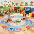 ABC Kids Rug for Playroom, 5ft Round Alphabet Small Classroom Rug, Non-Slip by GRAMBET