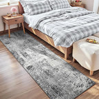 2x7 Grey Rug Runners for Hallways Kitchen Runner Rug Non Slip Washable Black - Image 3