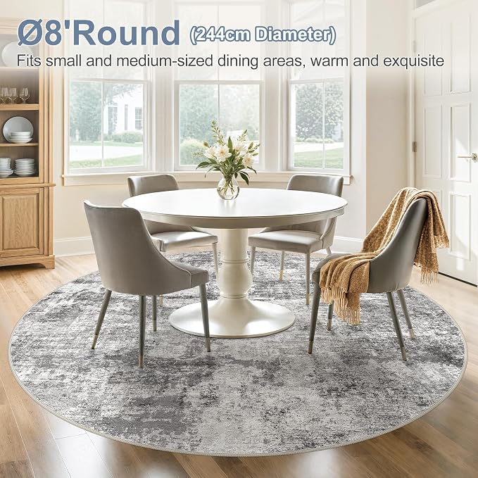 DMOYEST 8ft Round Area Rug for Living Room - Image 2